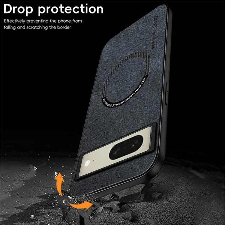 WANLONFENG YBP Serie per Google Pixel 8a Cover Magnetica con Pellicola in Vetro Temperato in Pelle PU + TPU per Telefono con Ampia Apertura - Grigio