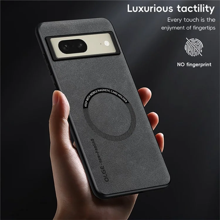 WANLONFENG YBP Serie per Google Pixel 8a Cover Magnetica con Pellicola in Vetro Temperato in Pelle PU + TPU per Telefono con Ampia Apertura - Grigio
