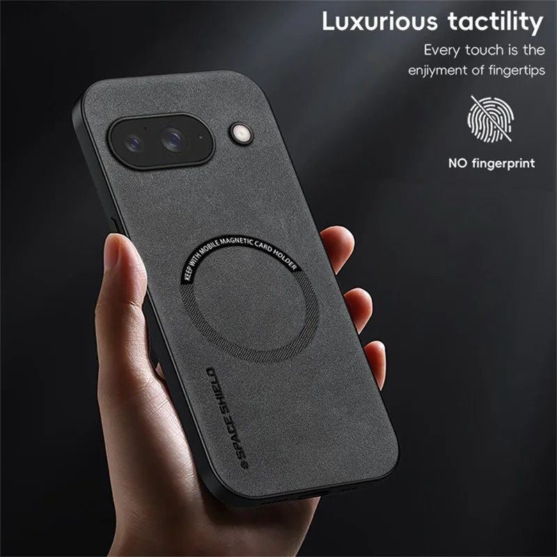 WANLONFENG Série YBP para Google Pixel 9a - Capa Magnética com Película de Vidro Temperado, Couro PU + TPU, Corte Amplo - Preto