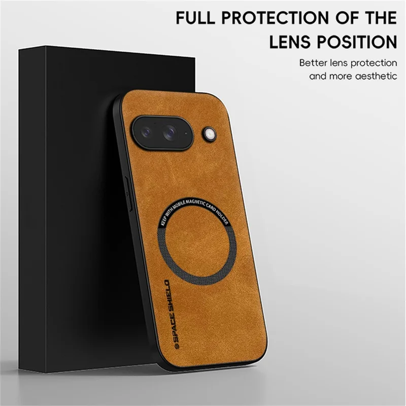 WANLONFENG Série YBP para Google Pixel 9a - Capa Magnética com Película de Vidro Temperado, Couro PU + TPU, Corte Amplo - Preto