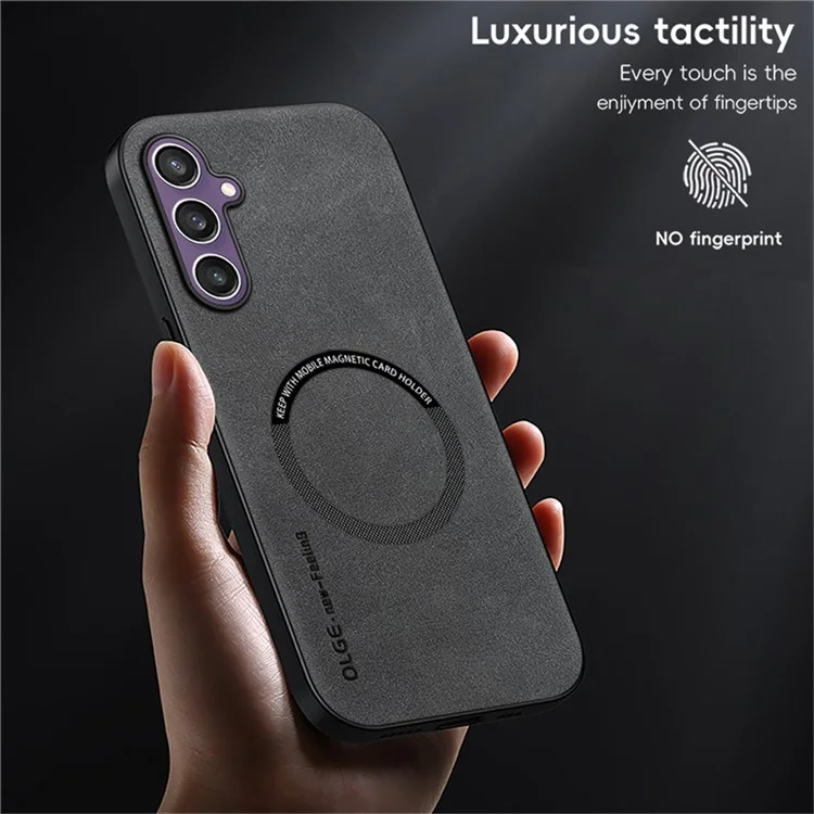 WANLONFENG Série YBP Étui Magnétique avec Film en Verre Trempé pour Samsung Galaxy S24 - Housse de Téléphone PU + TPU Grande Découpe - Noir