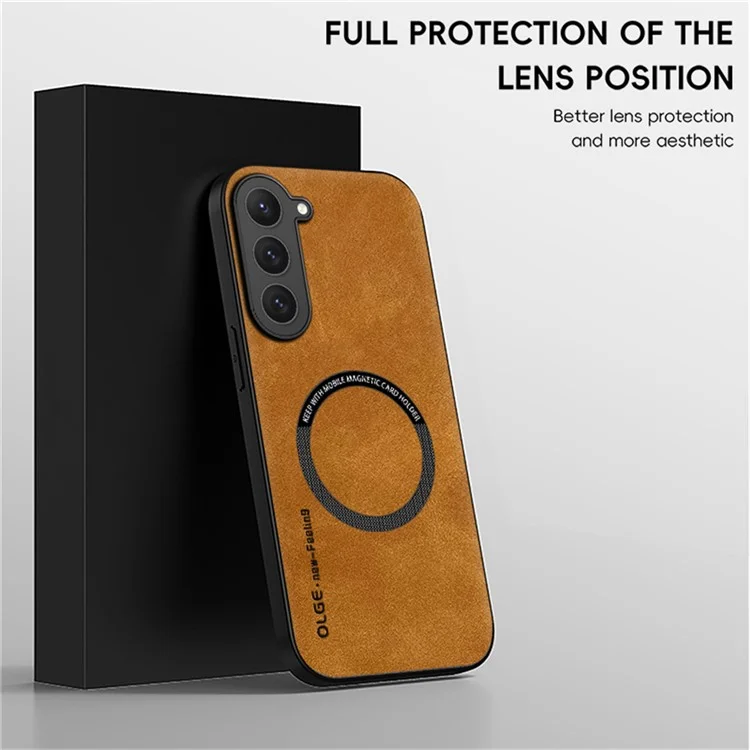 WANLONFENG Série YBP para Galaxy S23+ Capa Magnética com Película de Vidro Temperado PU + TPU - Preto