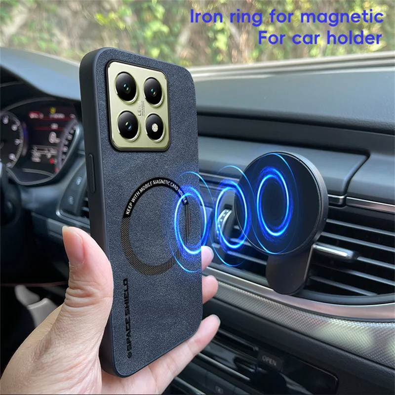 WANLONFENG YBP Serie per Xiaomi 14T Cover Magnetica con Pellicola in Vetro Temperato PU + TPU per Telefono - Nero