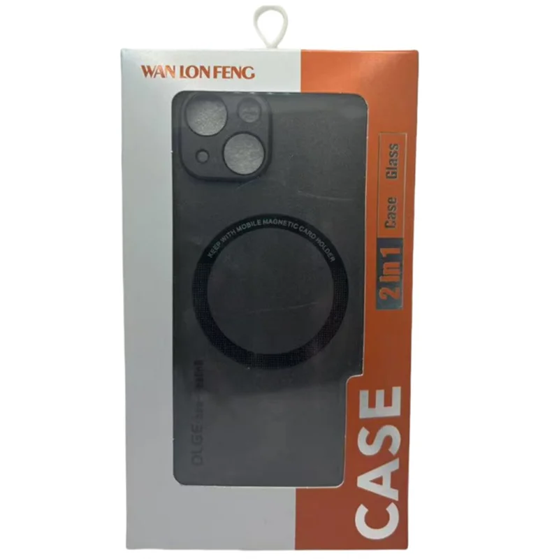 Capa Magnética WANLONFENG YBP Série para Xiaomi 15 Pro com Película de Vidro Temperado Capa de Telefone PU + TPU com Grande Abertura - Preto