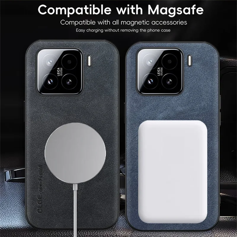 Capa Magnética WANLONFENG YBP Série para Xiaomi 15 Pro com Película de Vidro Temperado Capa de Telefone PU + TPU com Grande Abertura - Preto