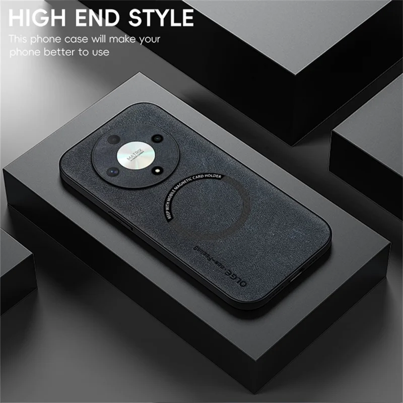 WANLONFENG YBP Series Magnetic Case with Tempered Glass Film For Honor X9b 5G  /  X50 5G  /  Magic6 Lite 5G PU + TPU Phone Cover Precise Cutouts - Grey