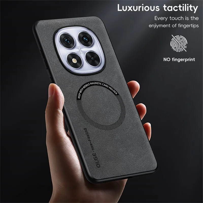 WANLONFENG YBP Series For Xiaomi Redmi Note 14 Pro 4G Magnetic Case with Tempered Glass Film PU + TPU Phone Cover Large Cutout - Black