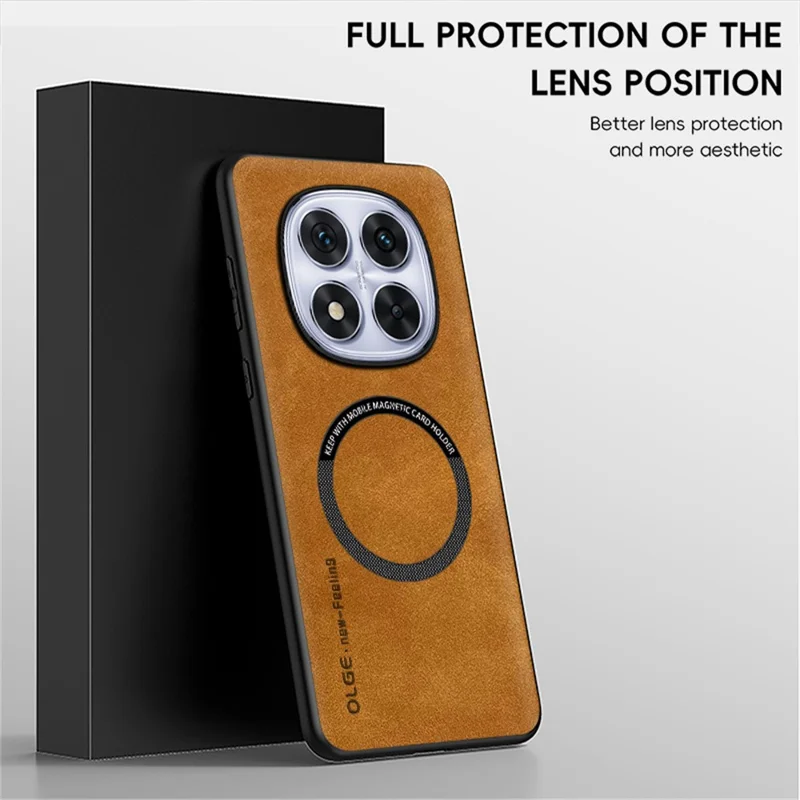WANLONFENG YBP Series For Xiaomi Redmi Note 14 Pro 4G Magnetic Case with Tempered Glass Film PU + TPU Phone Cover Large Cutout - Black