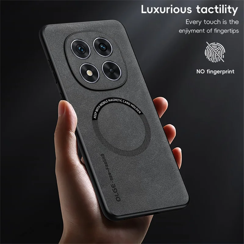 WANLONFENG YBP Series For Xiaomi Redmi Note 14 Pro+ 5G Magnetic Case with Tempered Glass Film PU + TPU Phone Cover Precise Cutouts - Black