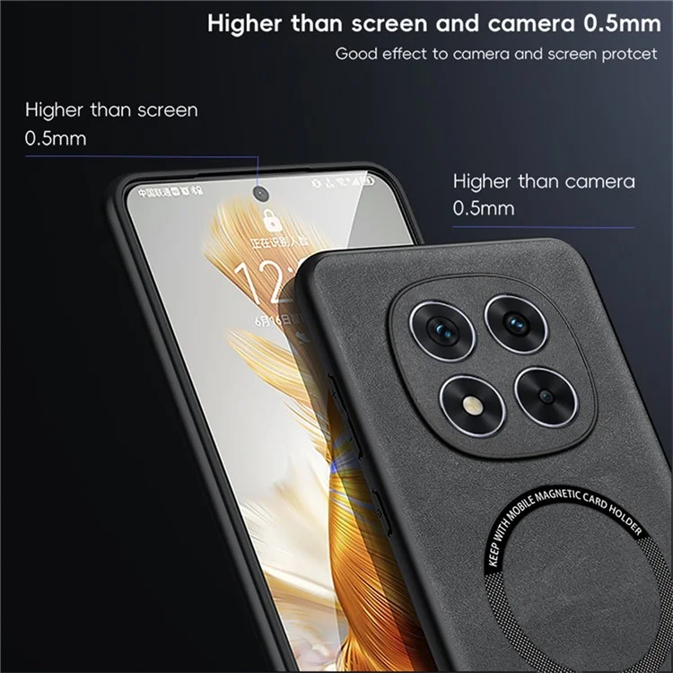 WANLONFENG YBP Series For Xiaomi Redmi Note 14 Pro 5G  /  Poco X7 5G Magnetic Case with Tempered Glass Film PU + TPU Phone Cover Precise Cutouts - Black