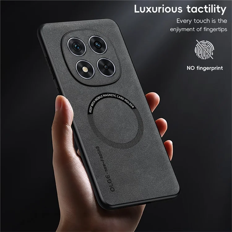 WANLONFENG YBP Series For Xiaomi Redmi Note 14 Pro 5G  /  Poco X7 5G Magnetic Case with Tempered Glass Film PU + TPU Phone Cover Precise Cutouts - Black
