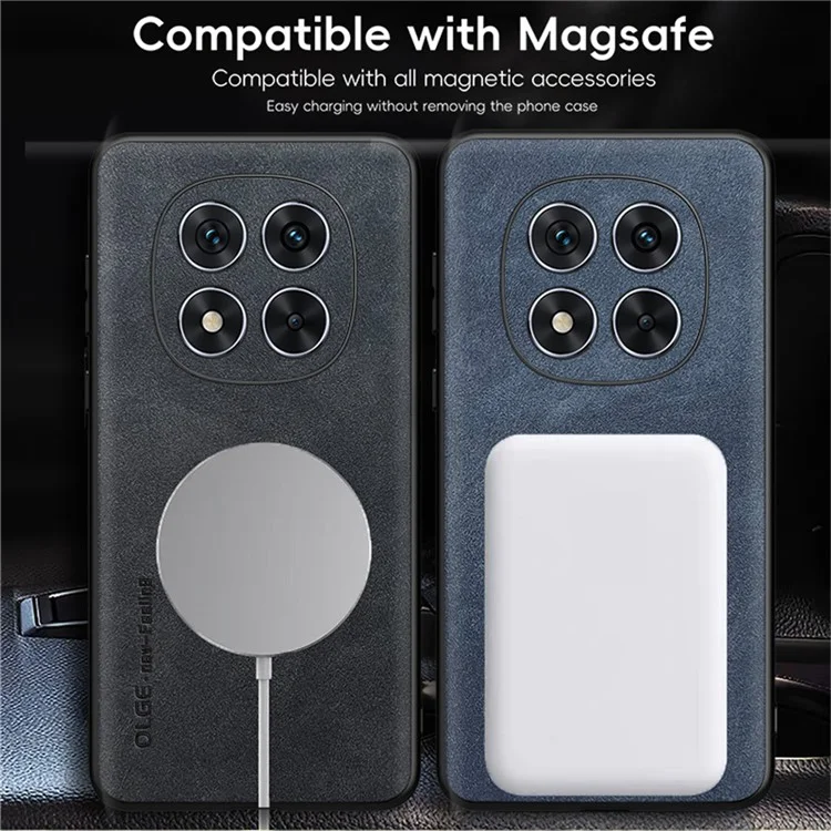 WANLONFENG YBP Serie für Xiaomi Redmi Note 14 Pro 5G / Poco X7 5G Magnetische Hülle mit Panzerglas PU + TPU Handyhülle mit präzisen Ausschnitten - Grau