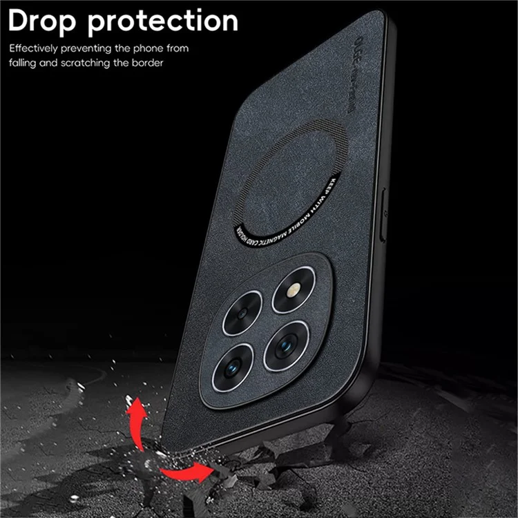 WANLONFENG YBP Serie für Xiaomi Redmi Note 14 Pro 5G / Poco X7 5G Magnetische Hülle mit Panzerglas PU + TPU Handyhülle mit präzisen Ausschnitten - Grau