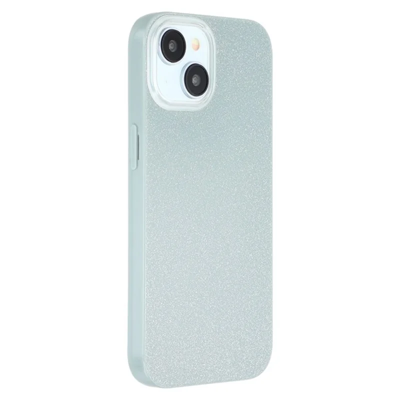 WANLONFENG XL2 Series for iPhone 14 / 13 Case IMD Glitter TPU Phone Cover with Tempered Glass Film - Lake Green