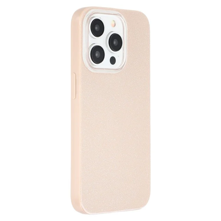 WANLONFENG XL2 Serie para Funda de iPhone 14 Pro Max Carcasa TPU con Purpurina y Película de Vidrio Templado - Marrón