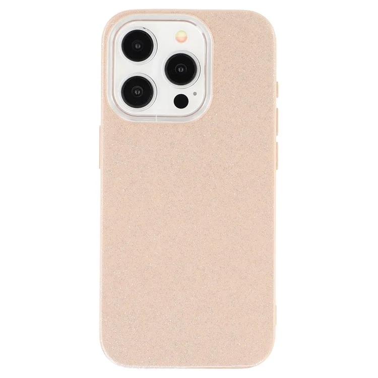 WANLONFENG XL2 Serie para Funda de iPhone 14 Pro Max Carcasa TPU con Purpurina y Película de Vidrio Templado - Marrón