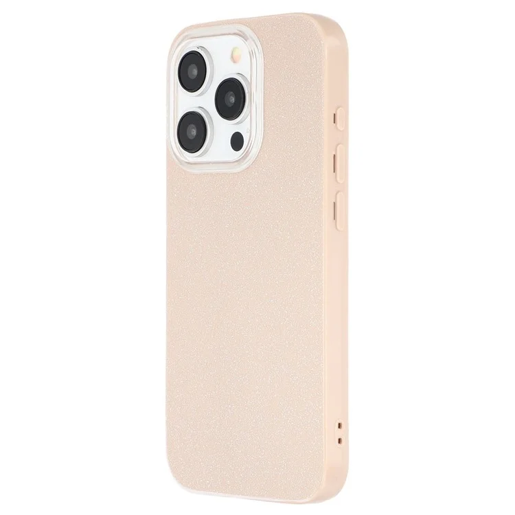 WANLONFENG XL2 Serie para Funda de iPhone 14 Pro Max Carcasa TPU con Purpurina y Película de Vidrio Templado - Marrón