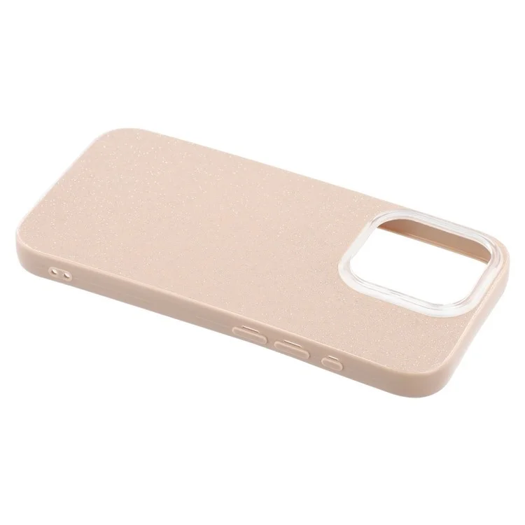 WANLONFENG XL2 Serie para Funda de iPhone 14 Pro Max Carcasa TPU con Purpurina y Película de Vidrio Templado - Marrón