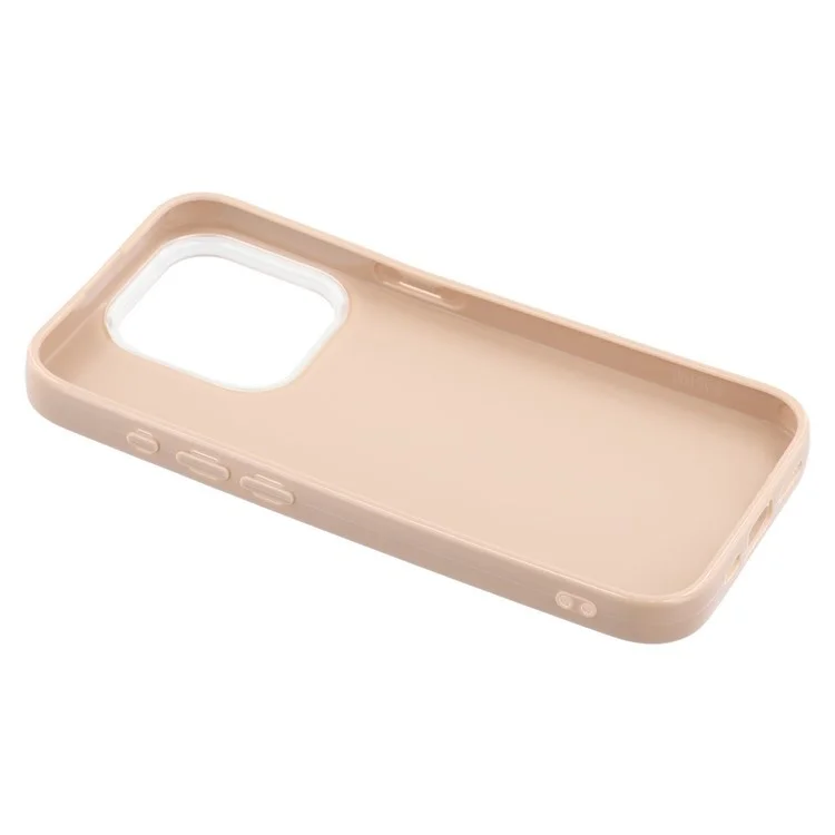 WANLONFENG XL2 Serie para Funda de iPhone 14 Pro Max Carcasa TPU con Purpurina y Película de Vidrio Templado - Marrón