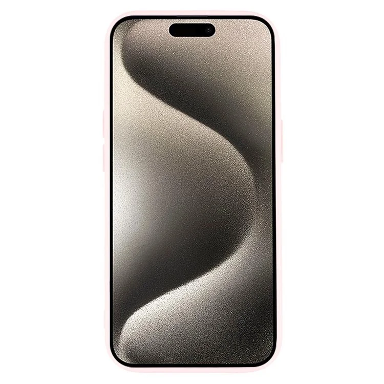 WANLONFENG XL2 Series for iPhone 15 Case IMD Glitter TPU Phone Cover with Tempered Glass Film - Pink