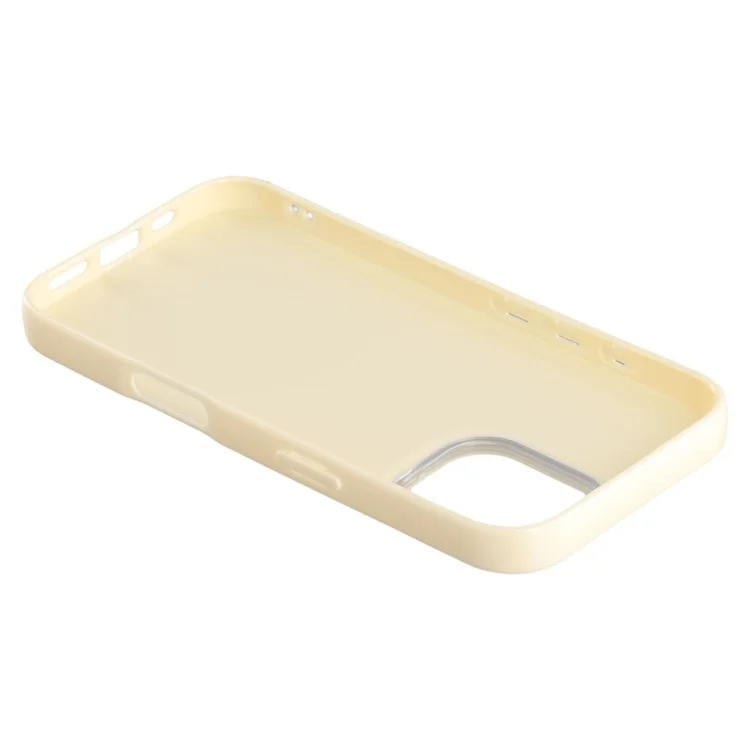WANLONFENG XL2 Series for iPhone 16 Case IMD Glitter TPU Phone Cover with Tempered Glass Film - Beige
