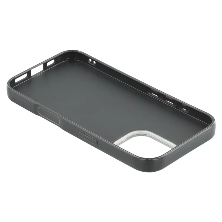 WANLONFENG XL2 Series for iPhone 16 Pro Case IMD Glitter TPU Phone Cover with Tempered Glass Film - Black