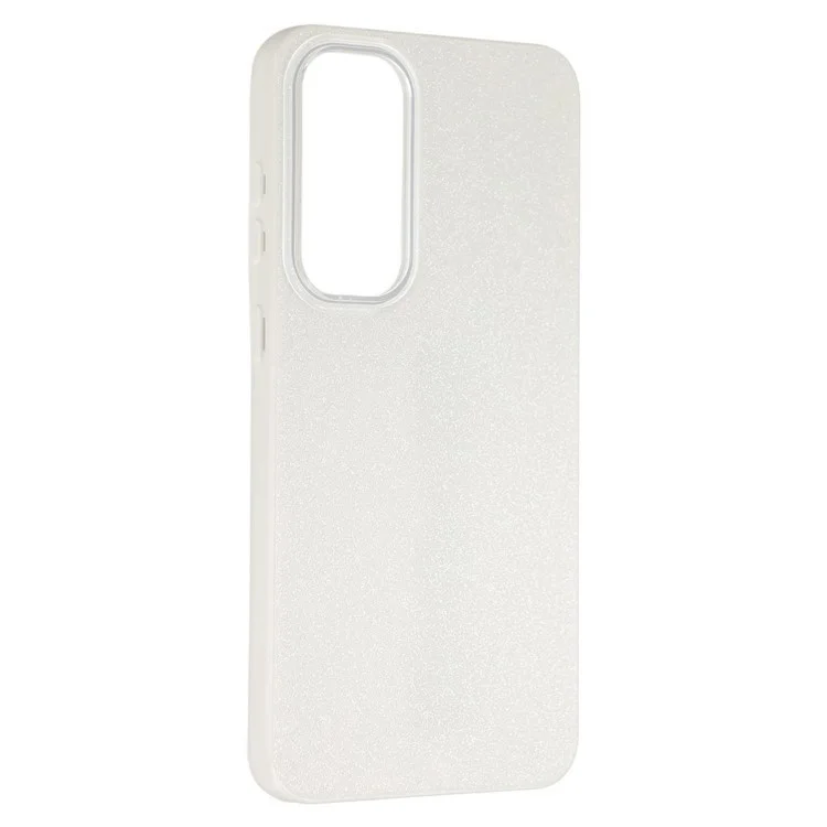 Cover per Samsung Galaxy S23+ Serie XL2 WANLONFENG - TPU con Glitter e Vetro Temperato - Bianco Antico
