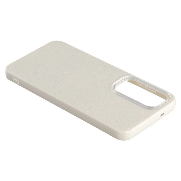 Cover per Samsung Galaxy S23+ Serie XL2 WANLONFENG - TPU con Glitter e Vetro Temperato - Bianco Antico