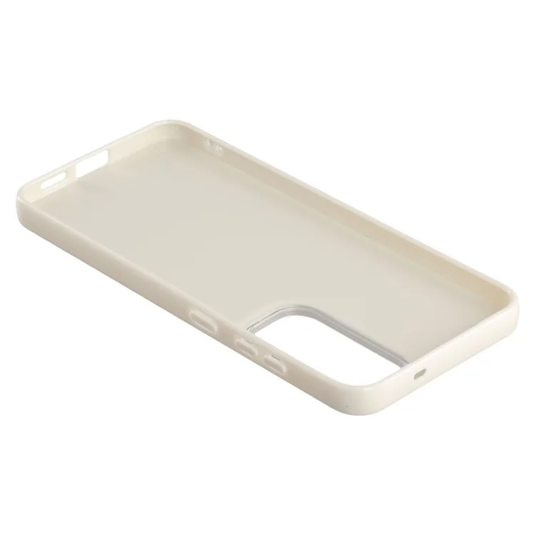 Cover per Samsung Galaxy S23+ Serie XL2 WANLONFENG - TPU con Glitter e Vetro Temperato - Bianco Antico