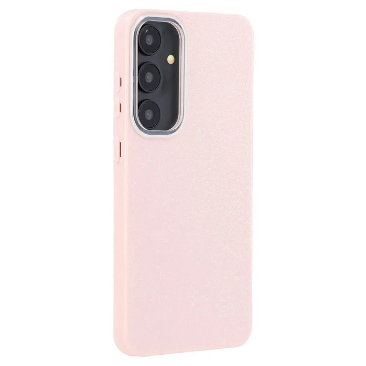 WANLONFENG XL2 Series for Samsung Galaxy S24 FE Case IMD Glitter TPU Phone Cover with Tempered Glass Film - Pink