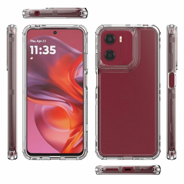 3 in 1 Detachable Case for Motorola Moto G05 4G / G15 4G / E15 4G Anti Drop Clear PC + TPU Phone Back Cover