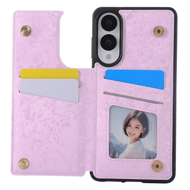 For Samsung Galaxy S25 Edge Case Flower Leather TPU RFID Blocking Phone Cover Card Slots - Rose