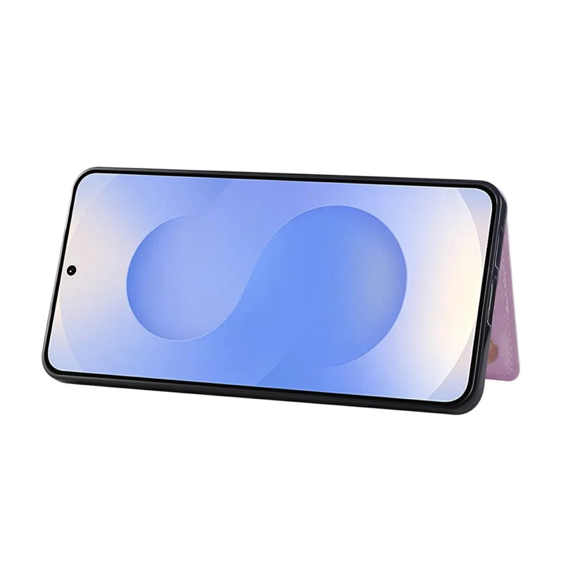 For Samsung Galaxy S25 Edge Case Flower Leather TPU RFID Blocking Phone Cover Card Slots - Rose