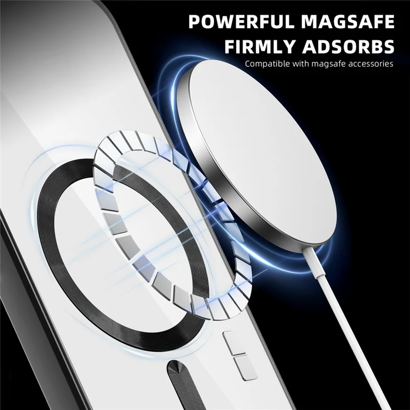 For iPhone 17e / 16e Case Compatible with MagSafe TPU + PC Mobile Cover with Card Bag - Black