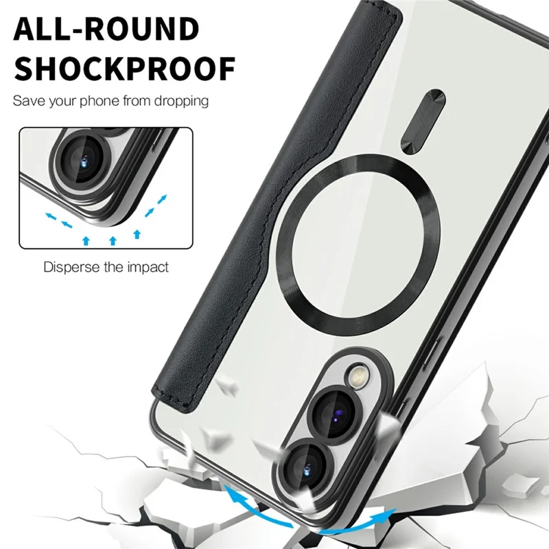 For Samsung Galaxy S25 Edge Magnetic Case Rhombus PU Leather Phone Cover - Black