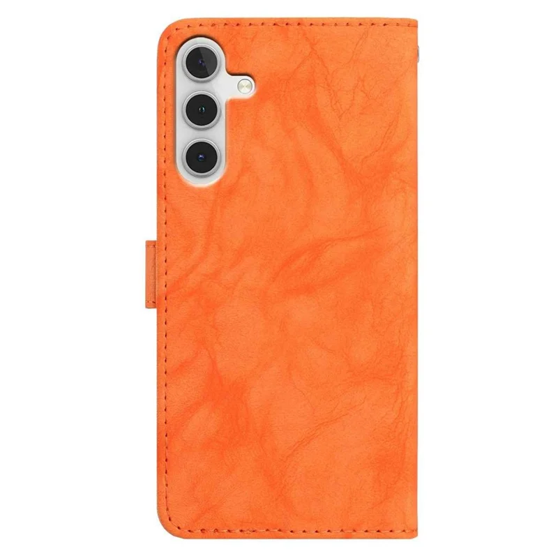 Voor Samsung Galaxy A17 5G / A17 4G / A26 5G Hoesje Met Uilenpatroon PU Leer Portemonnee Hoesje met Polsbandje - Oranje
