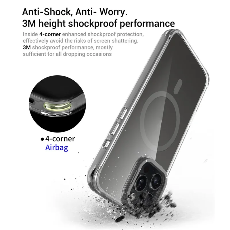 For iPhone 16 Pro Max Magnetic Case Shockproof TPU + PC Phone Back Cover with Metal Lens Kickstand - Black