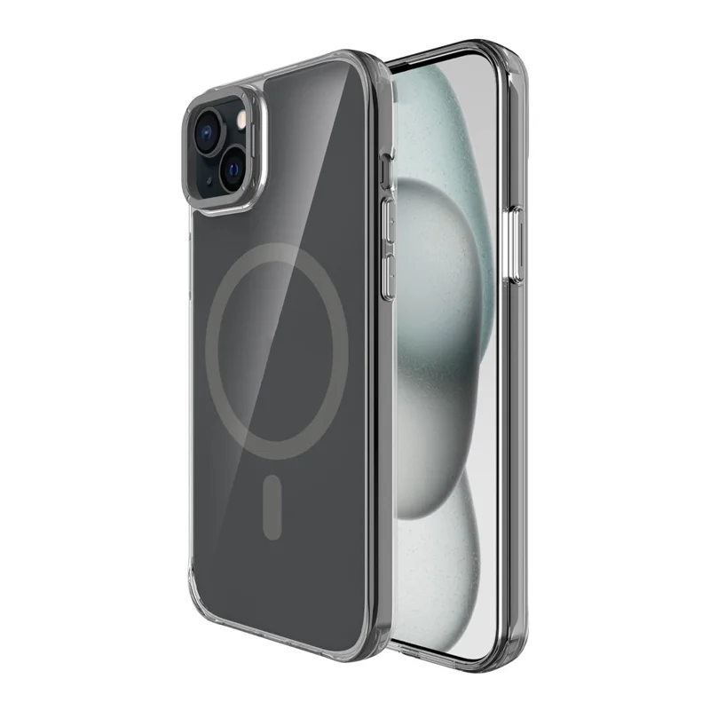 Pour iPhone 14 Étui Magnétique Antichoc TPU + PC avec Support de Lentille Métallique et Protection Arrière - Noir