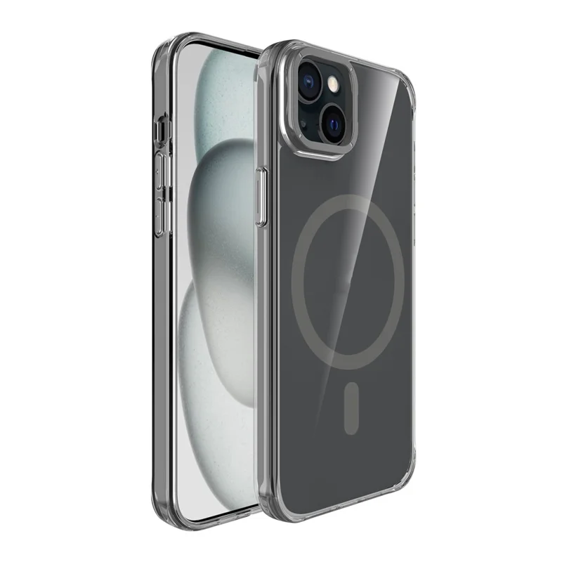 Pour iPhone 14 Étui Magnétique Antichoc TPU + PC avec Support de Lentille Métallique et Protection Arrière - Noir