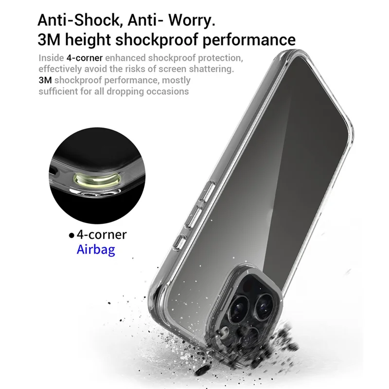 For iPhone 16 Pro Max Case Shockproof TPU + PC Phone Back Cover with Metal Lens Kickstand - Black