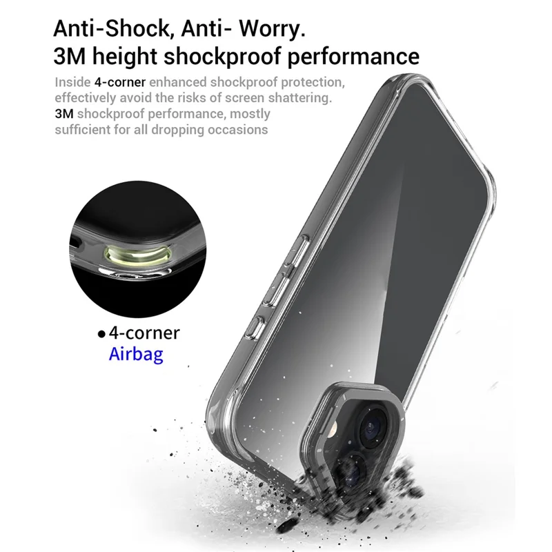 For iPhone 16 Case Shockproof TPU + PC Phone Back Cover with Metal Lens Kickstand - Black
