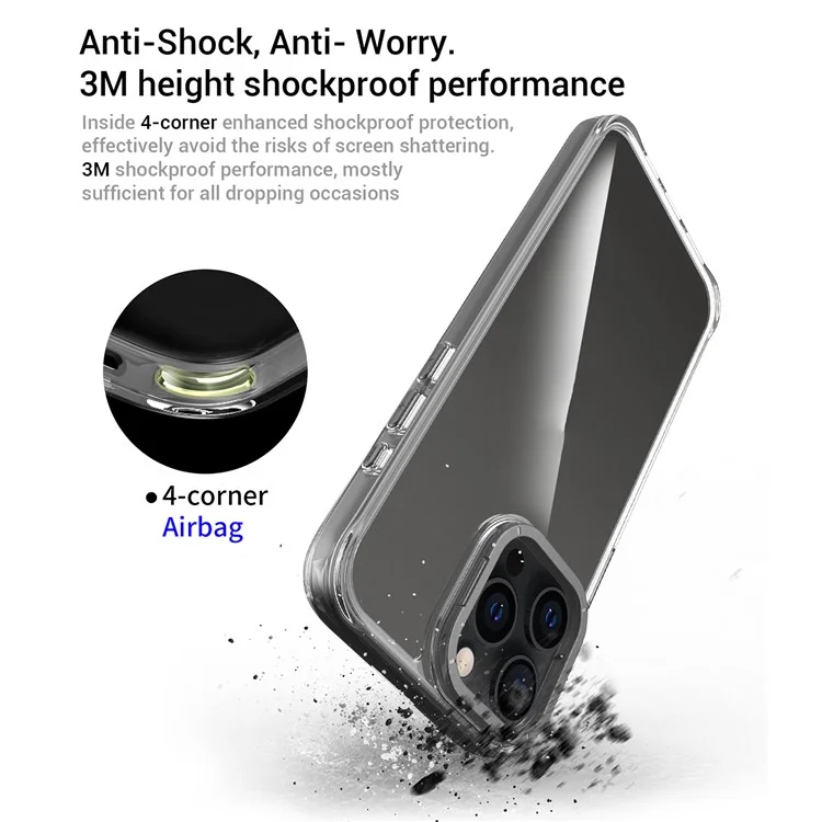 Für iPhone 15 Pro Max Hülle Stoßfest TPU + PC Handyrückseite mit Metall-Objektiv-Ständer - Schwarz