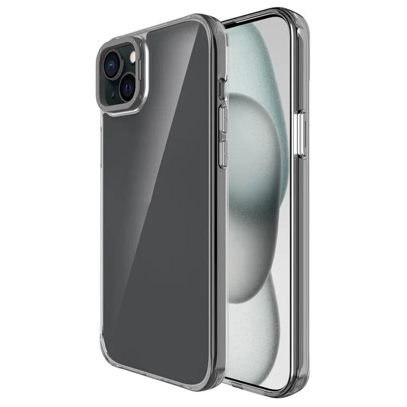 For iPhone 14 Case Shockproof TPU + PC Phone Back Cover with Metal Lens Kickstand - Black