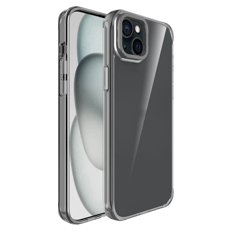 For iPhone 14 Case Shockproof TPU + PC Phone Back Cover with Metal Lens Kickstand - Black