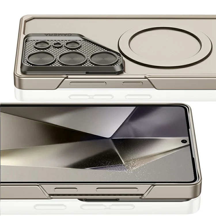 GKK For Samsung Galaxy S24 Ultra Case Compatible with MagSafe Slim PC Phone Cover with Metal Lens Cover - Titanium Grey