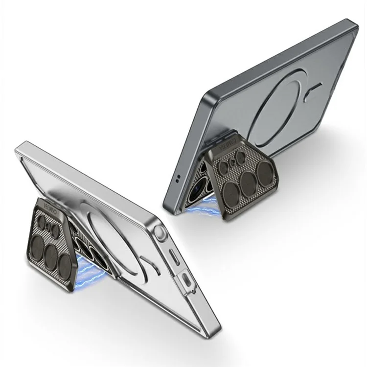 GKK For Samsung Galaxy S25 Ultra Case Compatible with MagSafe Slim PC Phone Cover with Metal Lens Cover - Titanium Grey