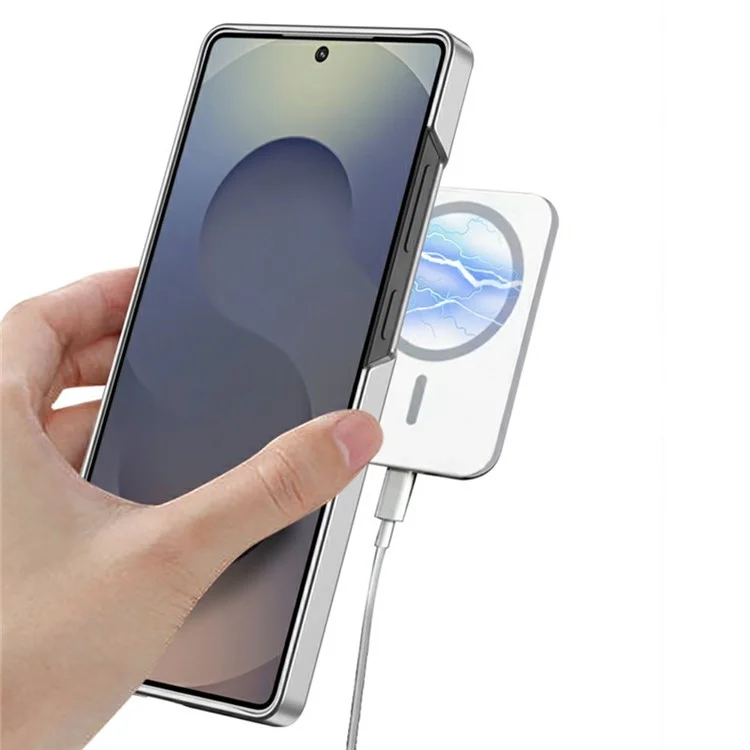 GKK For Samsung Galaxy S25 Ultra Case Compatible with MagSafe Slim PC Phone Cover with Metal Lens Cover - Titanium Grey