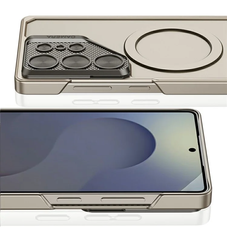 GKK For Samsung Galaxy S25 Ultra Case Compatible with MagSafe Slim PC Phone Cover with Metal Lens Cover - Titanium Grey
