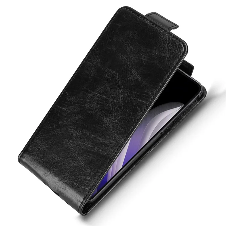 Чехол для Oppo Find N5 5G с подставкой, магнитной застежкой, вертикальной откидной крышкой из кожи с отделением для карт - Черный