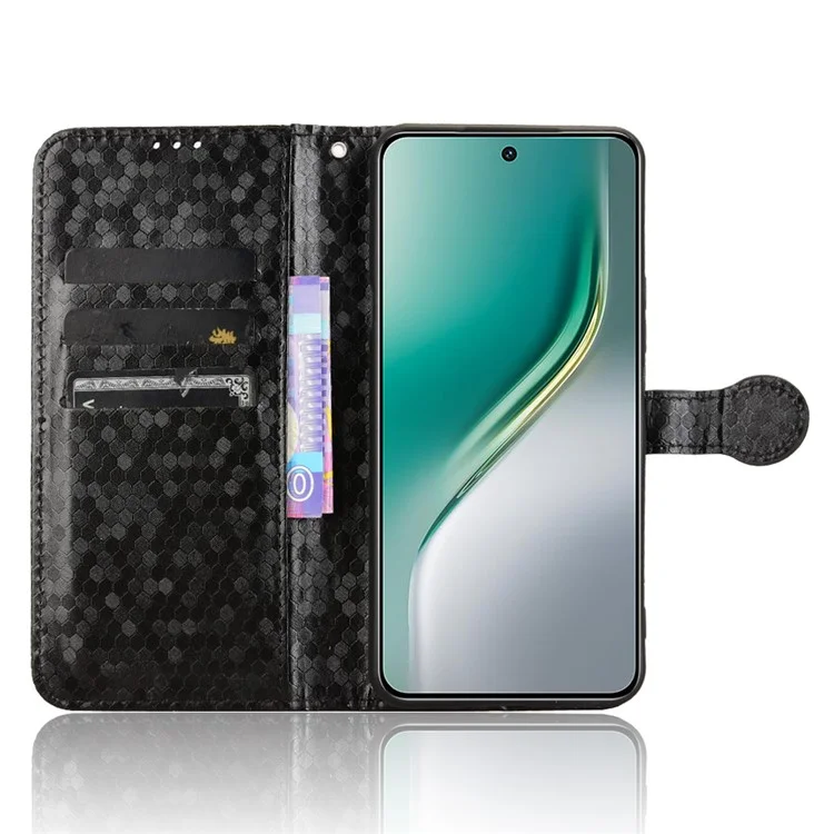 Für TECNO Camon 40 Premier 5G Geldbörsen-Hülle mit Punktmuster-Prägung aus PU-Leder - Schwarz